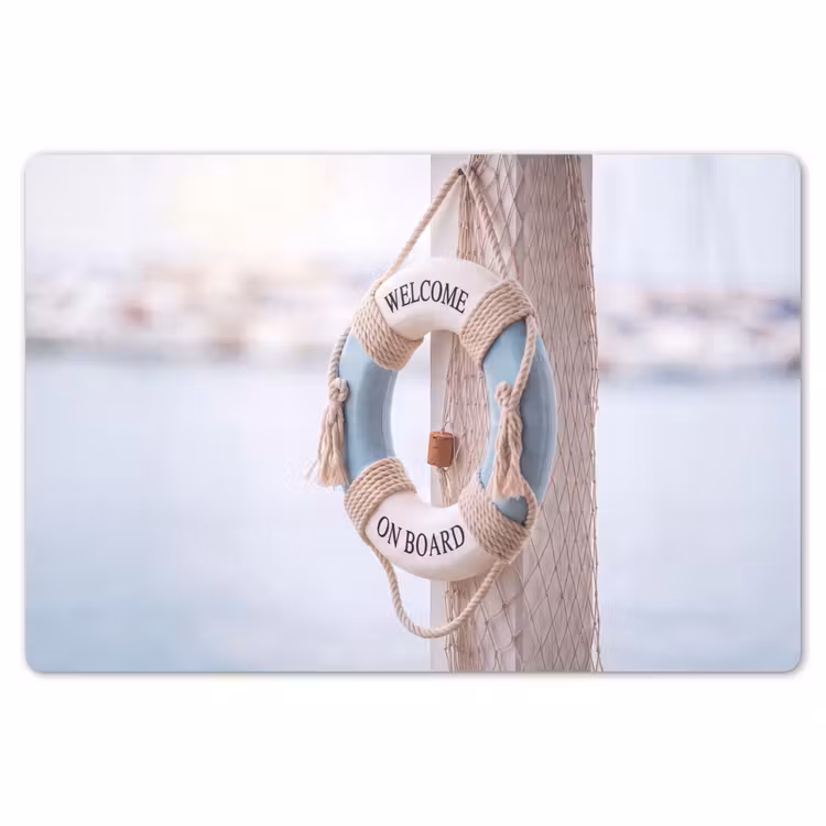 Reddingsboei - Maritiem - Welkom - Blauw - Wit Placemat vinyl groot -zzsfeer1_Kitchenyeah-website