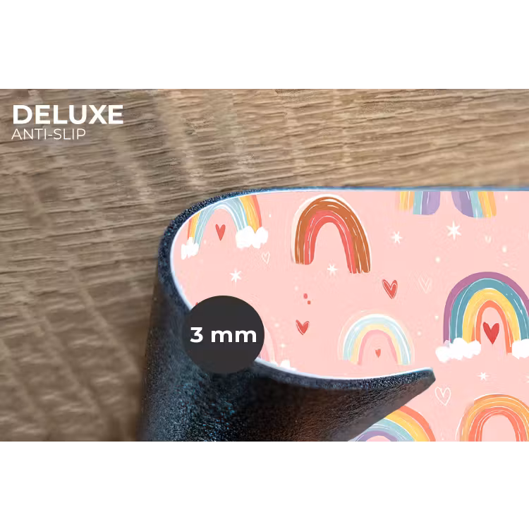 Regenboog - Patroon - Pastel - Handgetekend Placemat vinyl groot -closeup