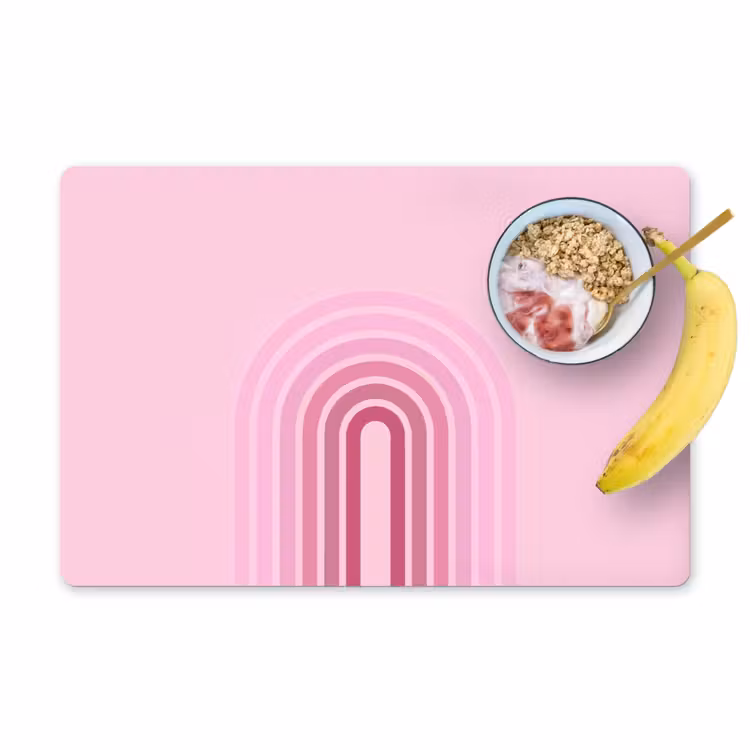 Regenboog - Roze - Abstract - Modern - Minimalistisch Placemat vinyl groot -zzzproduct_Kitchenyeah-website