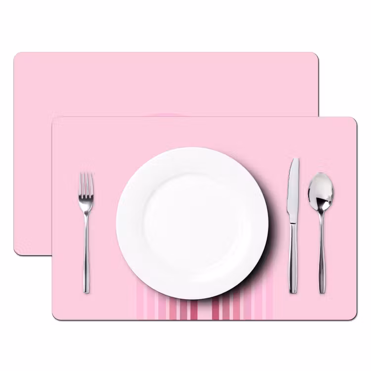 Regenboog - Roze - Abstract - Modern - Minimalistisch Placemat vinyl groot -zzsfeer2_Kitchenyeah-website