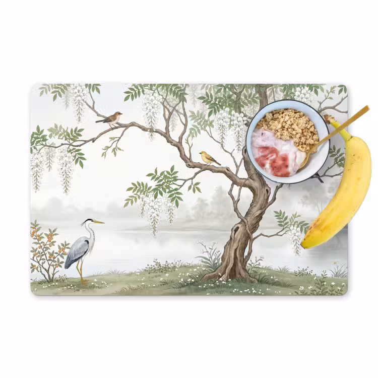 Reiger - Landschap - Groen Placemat vinyl groot -zzzproduct_Kitchenyeah-website