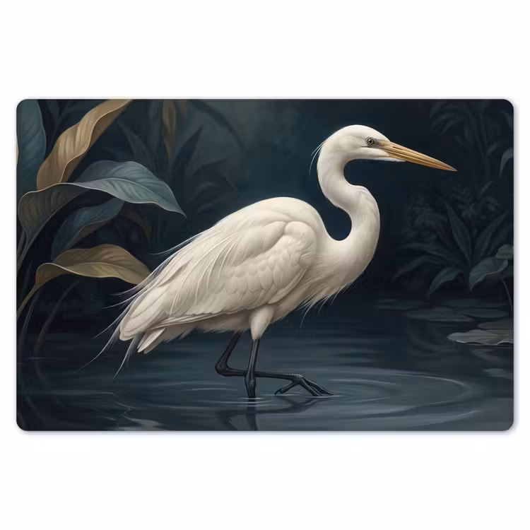 Reiger - Water - Natuur - Modern - Wit Placemat vinyl groot -zzsfeer1_Kitchenyeah-website