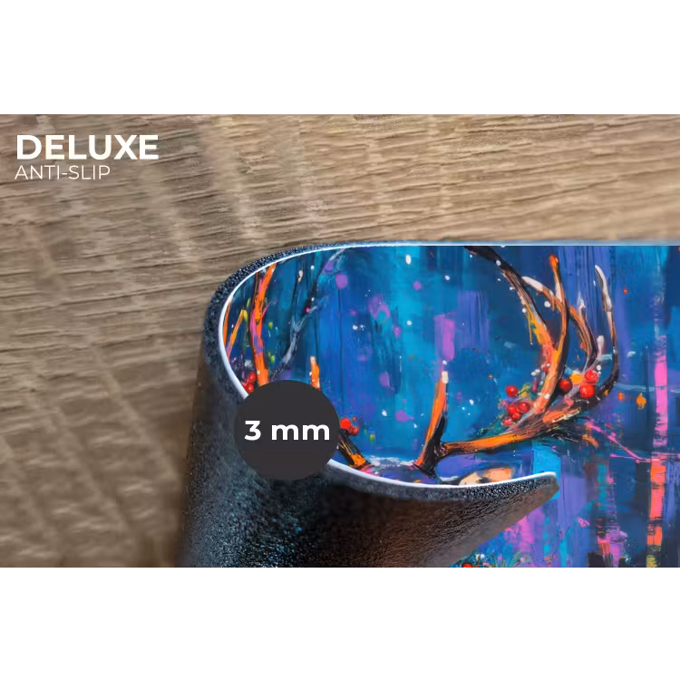 Rendier - Krans - Sprookjesachtig - Blauw Placemat vinyl groot -closeup