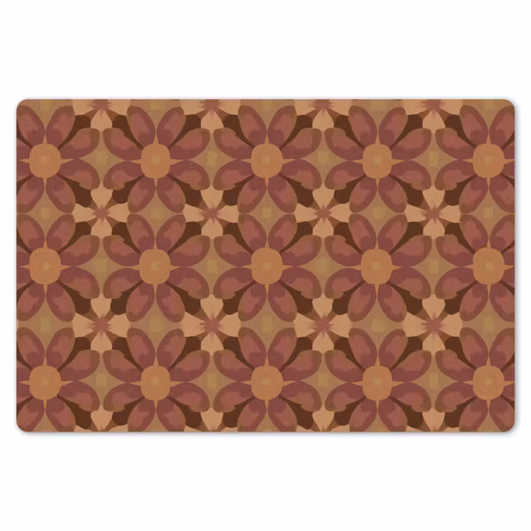 Retro - Bloemen - Bruin Placemat vinyl groot 368 -zzsfeer1_Kitchenyeah-website