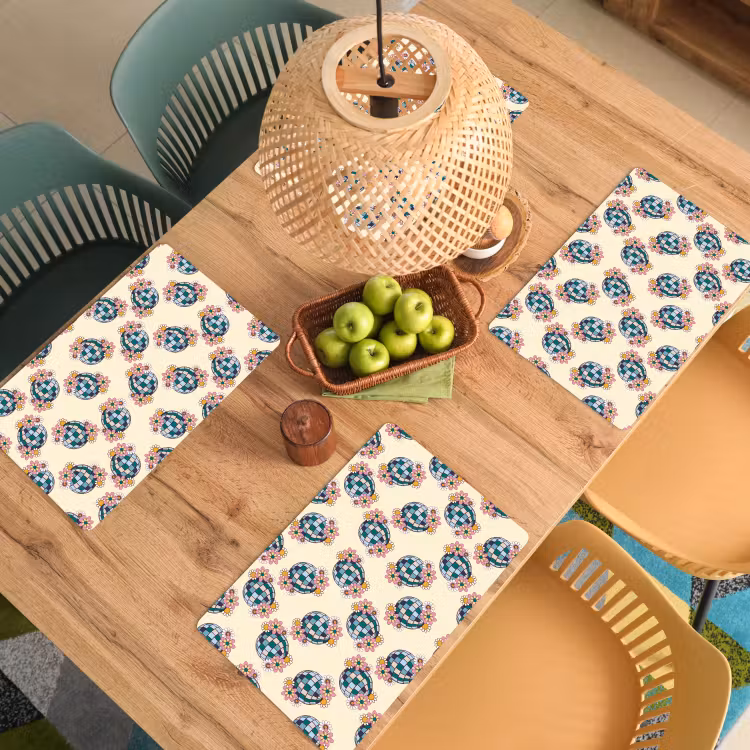 Retro - Disco - Bloemen - Discobal Placemat vinyl groot 368 -zzsfeer5_Kitchenyeah-website