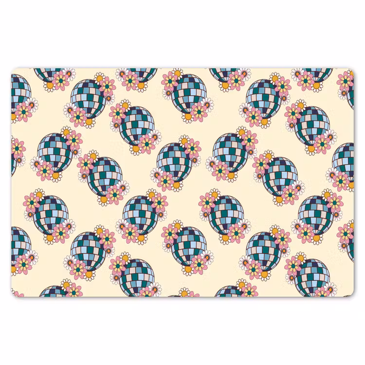 Retro - Disco - Bloemen - Discobal Placemat vinyl groot 368 -zzsfeer1_Kitchenyeah-website