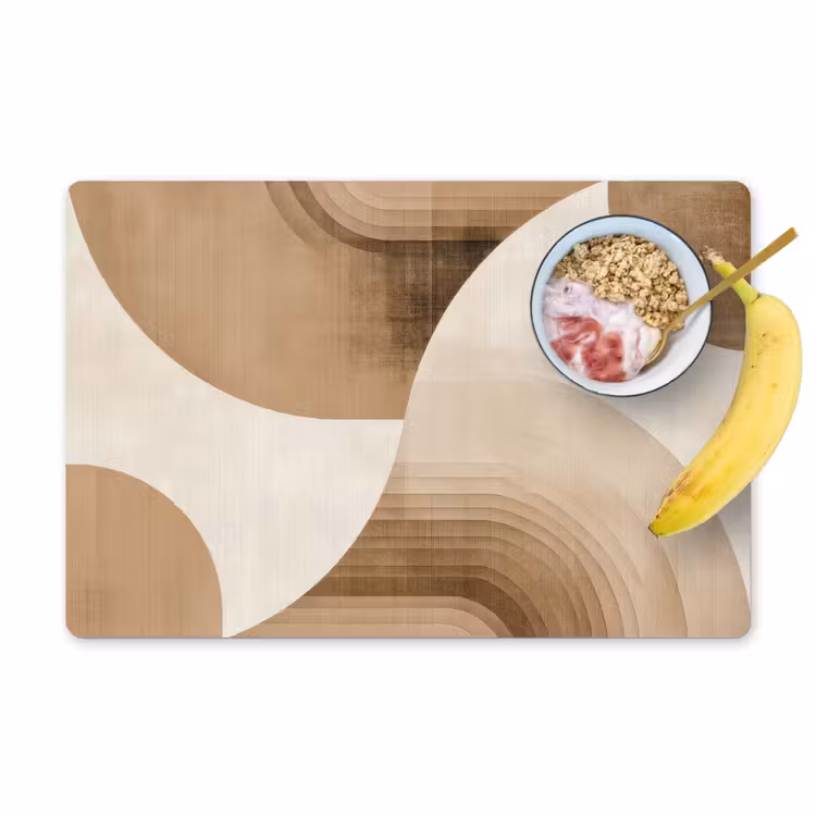 Retro - Geometrische lagen - Aardetinten Placemat vinyl groot -zzzproduct_Kitchenyeah-website