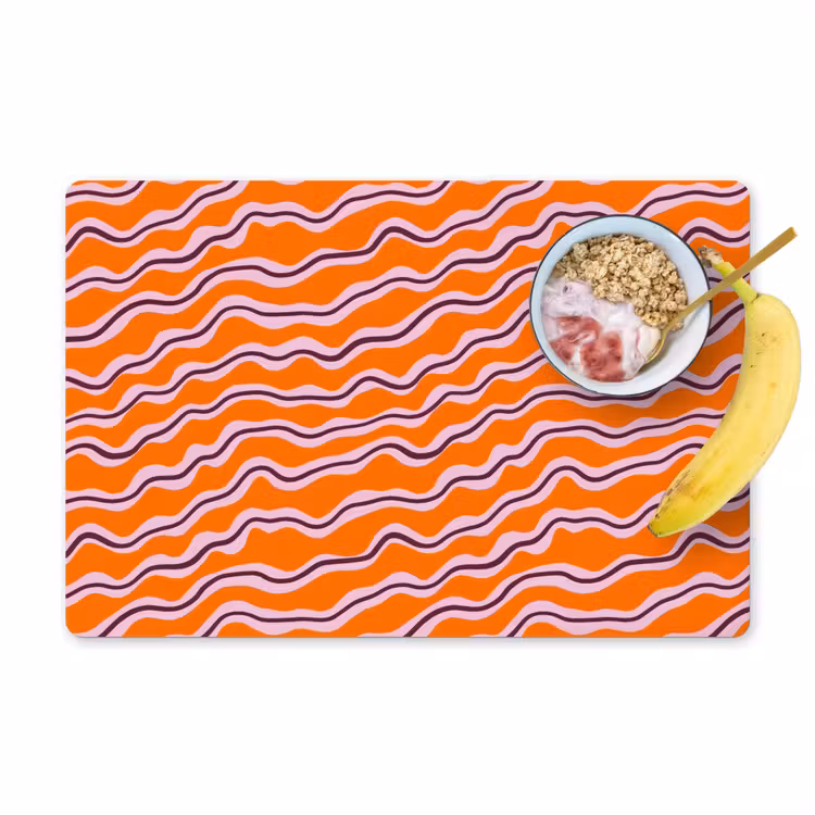 Retro - Golvend - Oranje Placemat vinyl groot 368 -zzzproduct_Kitchenyeah-website