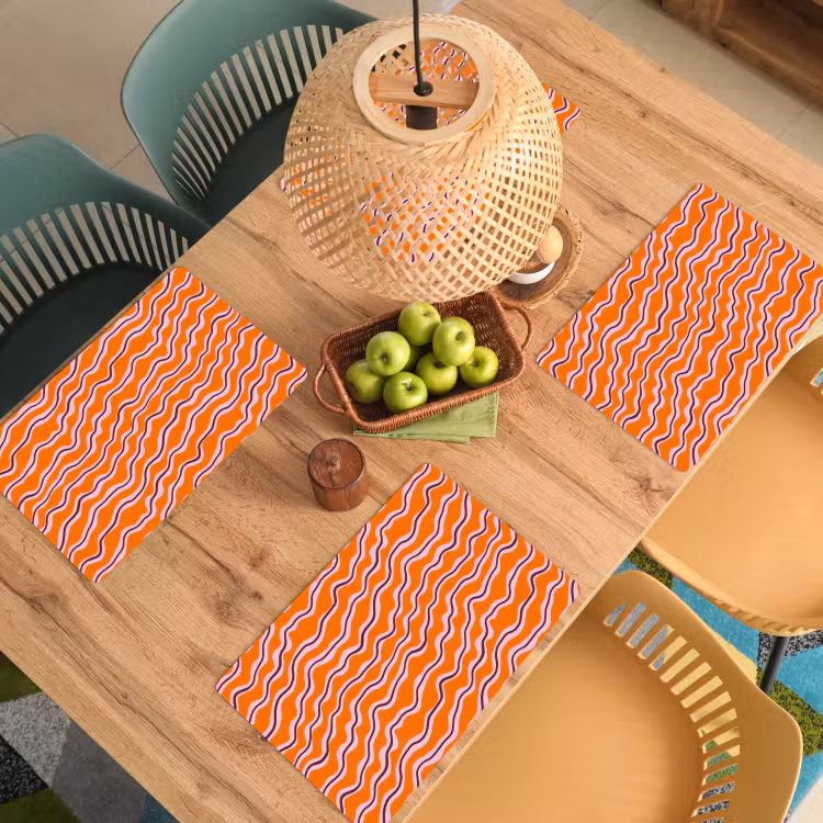 Retro - Golvend - Oranje Placemat vinyl groot 368 -zzsfeer5_Kitchenyeah-website