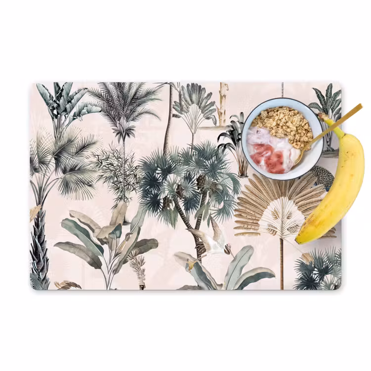 Retro - Jungle - Natuur - Dieren Placemat vinyl groot -zzzproduct_Kitchenyeah-website