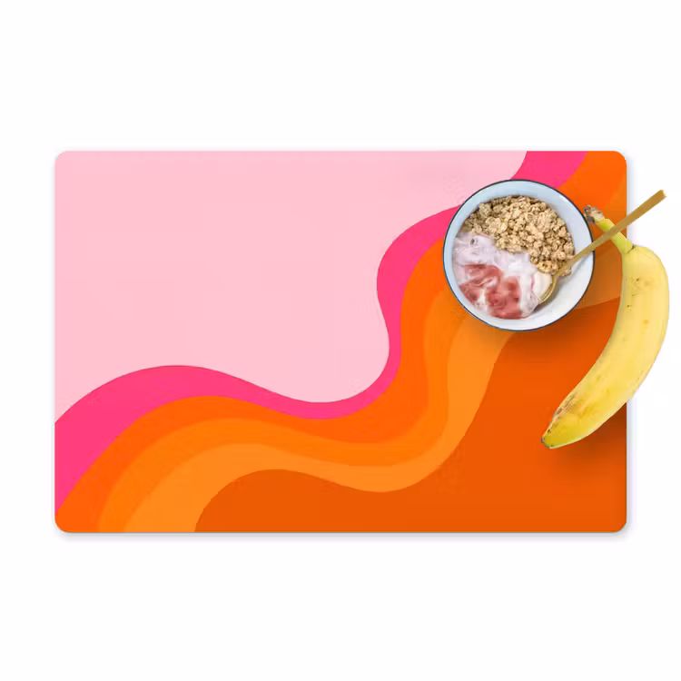 Retro - Waves - Kleurrijk Placemat vinyl groot -zzzproduct_Kitchenyeah-website