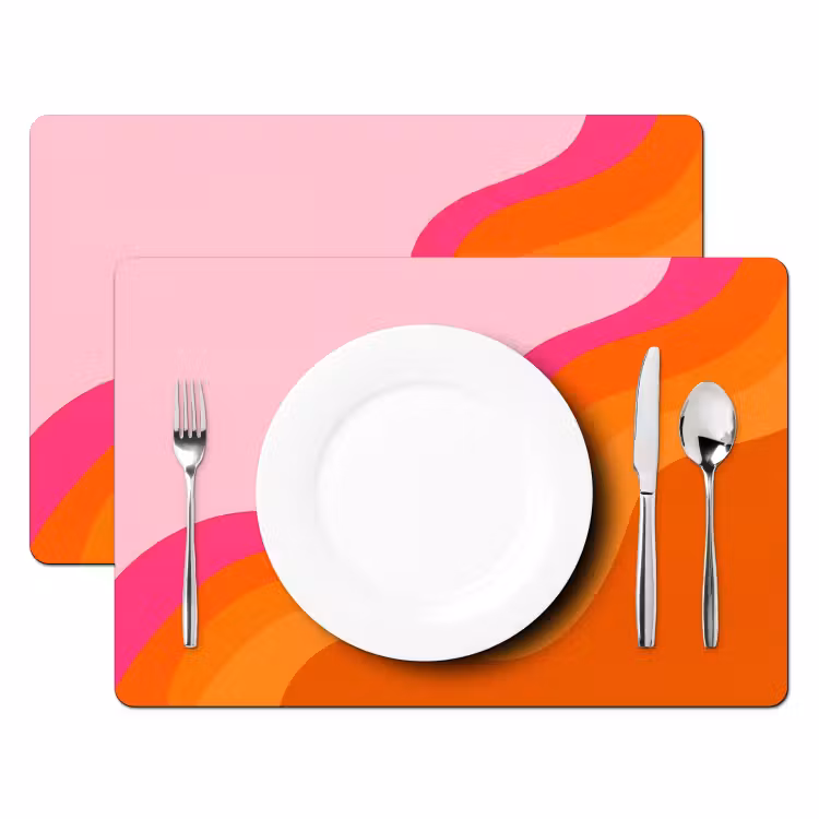 Retro - Waves - Kleurrijk Placemat vinyl groot -zzsfeer2_Kitchenyeah-website