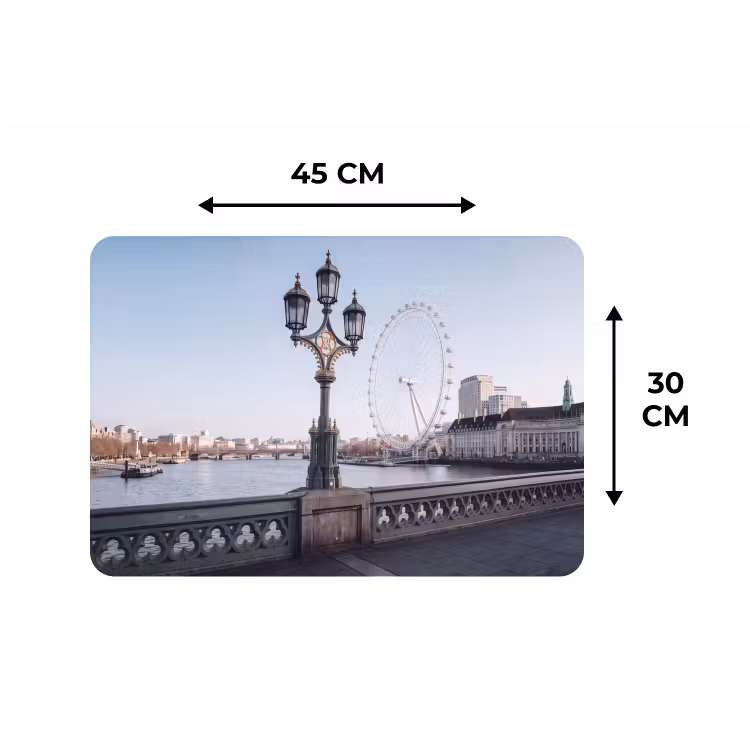 Reuzenrad - Londen - Stad - Architectuur - Brug Placemat vinyl groot -specs