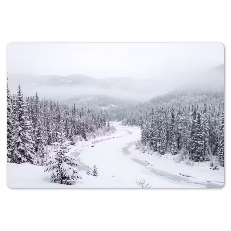 Rivier - Bevroren - Landschap - Winter Placemat vinyl groot -zzsfeer1_Kitchenyeah-website