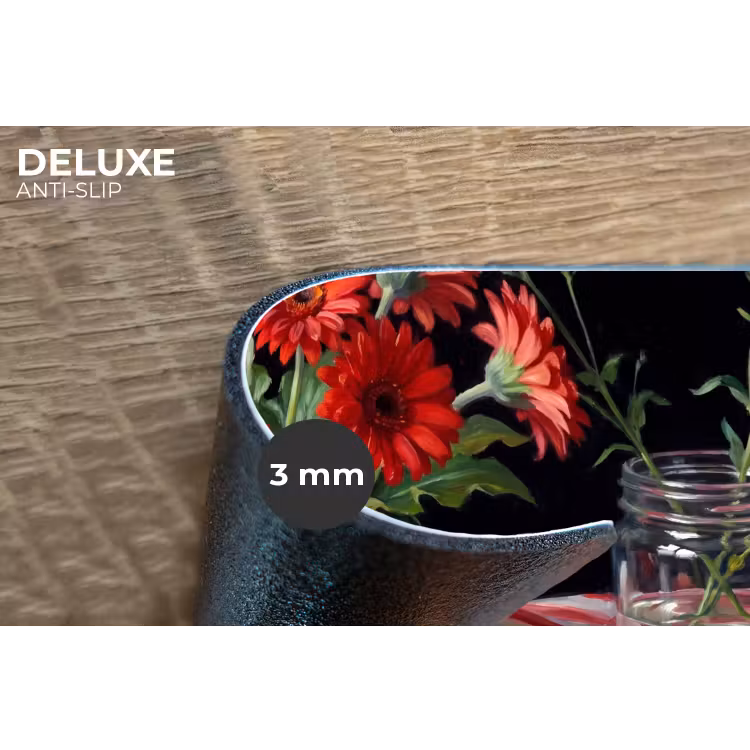 Placemat - 6 stuks - Rode bloemen - Vaas - Rode bloemen - Vaas Placemat vinyl groot