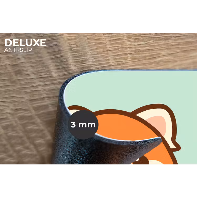 Rode panda - Groen - Cartoon Placemat vinyl groot -closeup