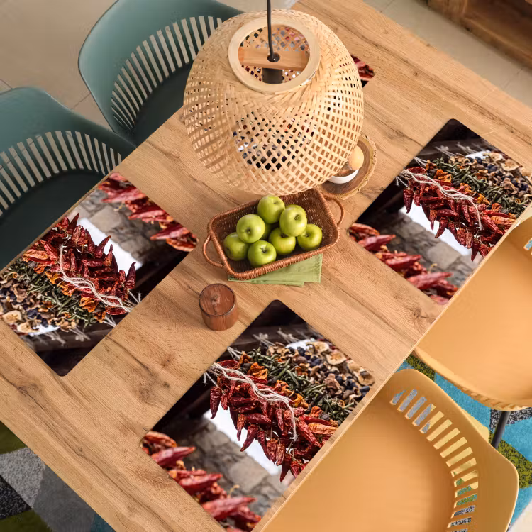 Placemat - 6 stuks - Rode pepers - Eten - Rode pepers - Eten Placemat vinyl groot