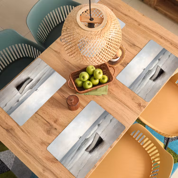 Roeiboot - Zee - Horizon Placemat vinyl groot -zzsfeer5_Kitchenyeah-website