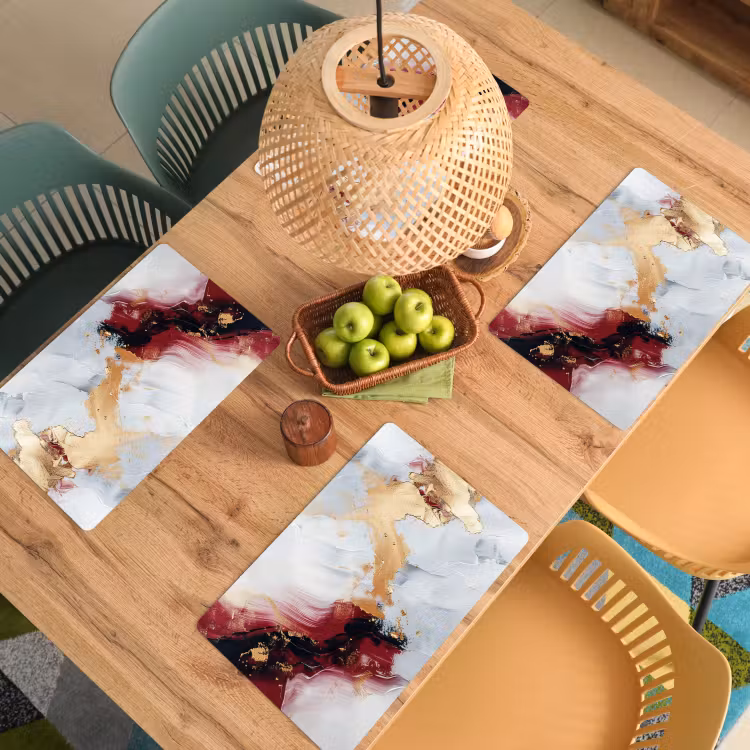 Rood - Abstract - Goud - Modern Placemat vinyl groot -zzsfeer5_Kitchenyeah-website