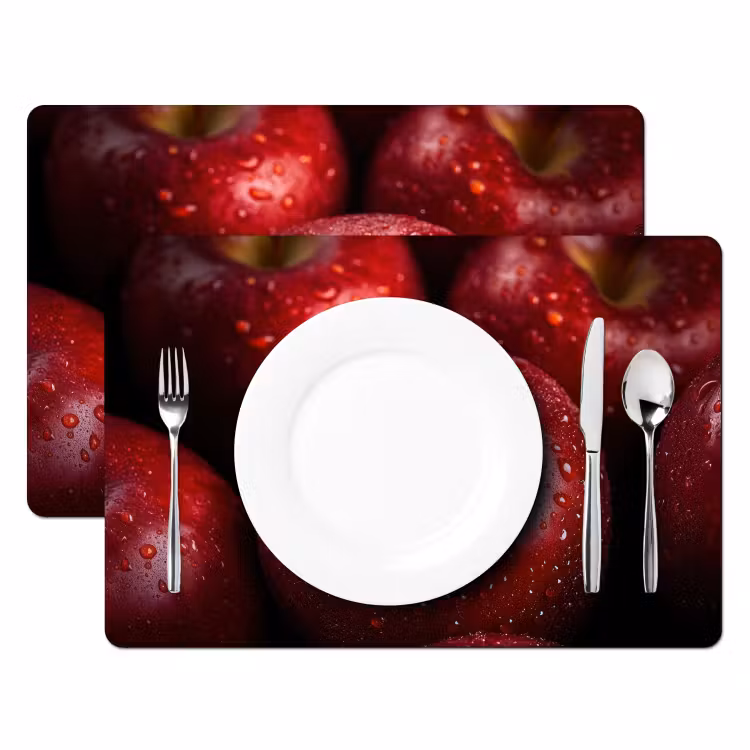 Rood - Appels - Fruit Placemat vinyl groot -zzsfeer2_Kitchenyeah-website