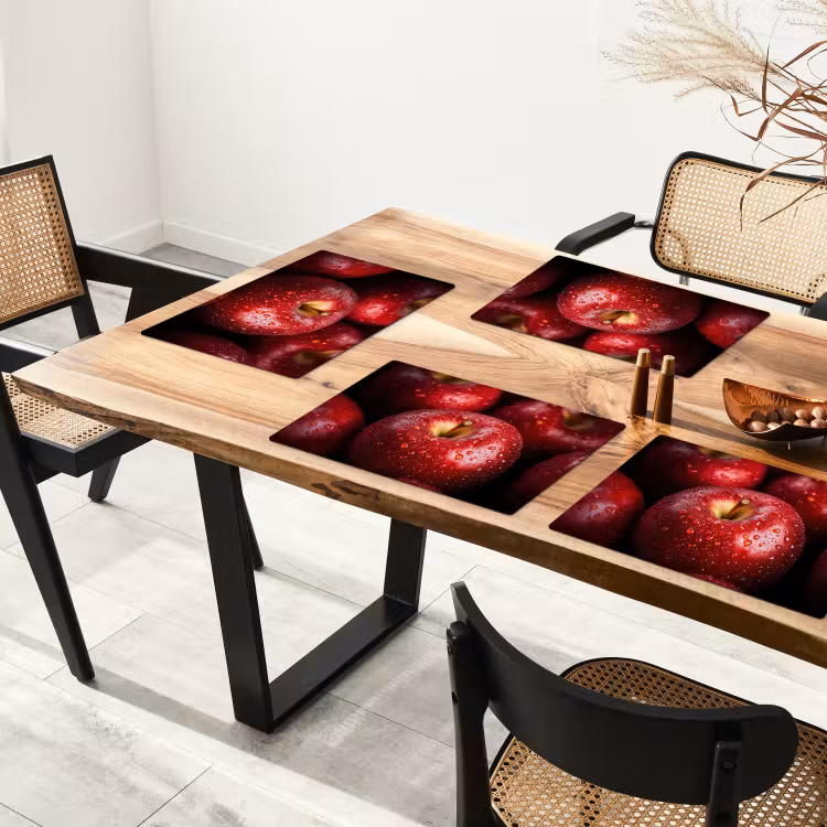 Rood - Appels - Fruit Placemat vinyl groot -zzsfeer4_Kitchenyeah-website
