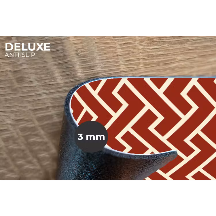 Rood - Beige - Patroon - Lijnen Placemat vinyl groot 368 -closeup