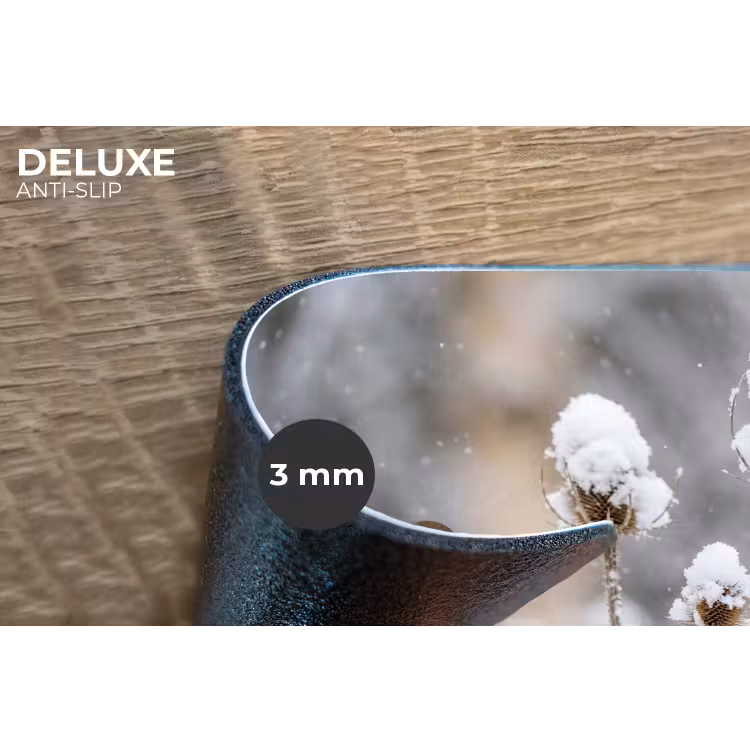 Roodborstje - Gedroogde bloem - Sneeuw - Winter - Vertederend Placemat vinyl groot -closeup