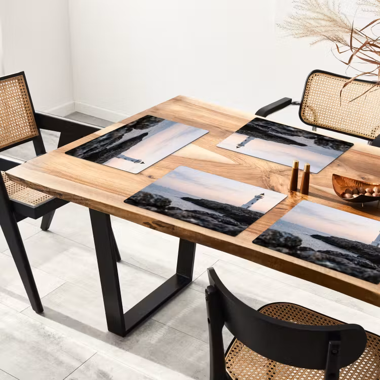 Rotsen - Vuurtoren - Wit Placemat vinyl groot -zzsfeer4_Kitchenyeah-website
