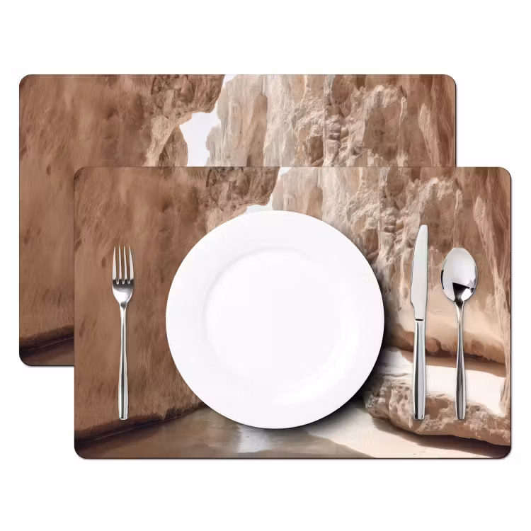 Rotsen - Zee - Zand - Kloof Placemat vinyl groot -zzsfeer2_Kitchenyeah-website