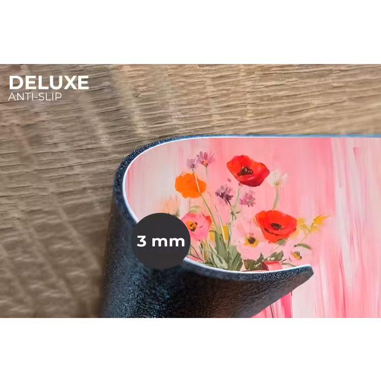 Roze - Bloemen - Cowboy Placemat vinyl groot -closeup