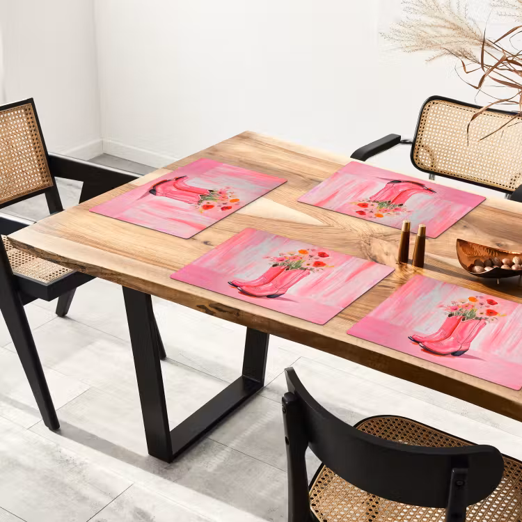 Roze - Bloemen - Cowboy Placemat vinyl groot -zzsfeer4_Kitchenyeah-website