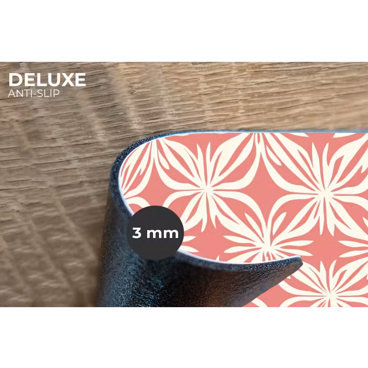 Roze - Bloemenmotief - Wit - Modern Placemat vinyl groot 368 -closeup
