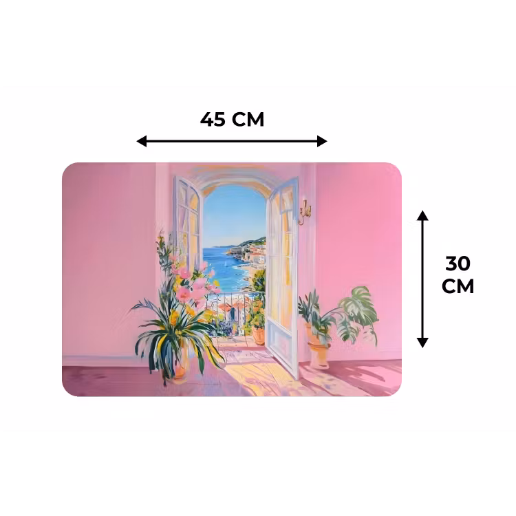 Roze - Buiten - Verf Placemat vinyl groot -specs