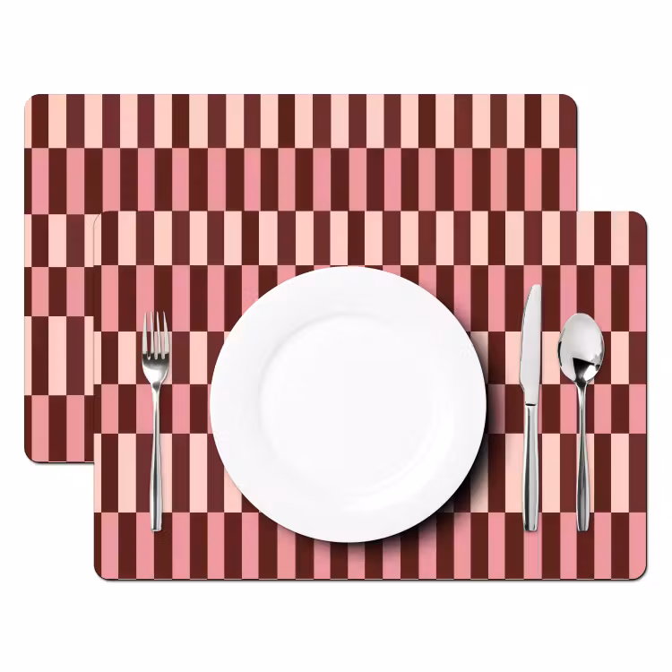 Roze - Rood - Blokjes Placemat vinyl groot 368 -zzsfeer2_Kitchenyeah-website