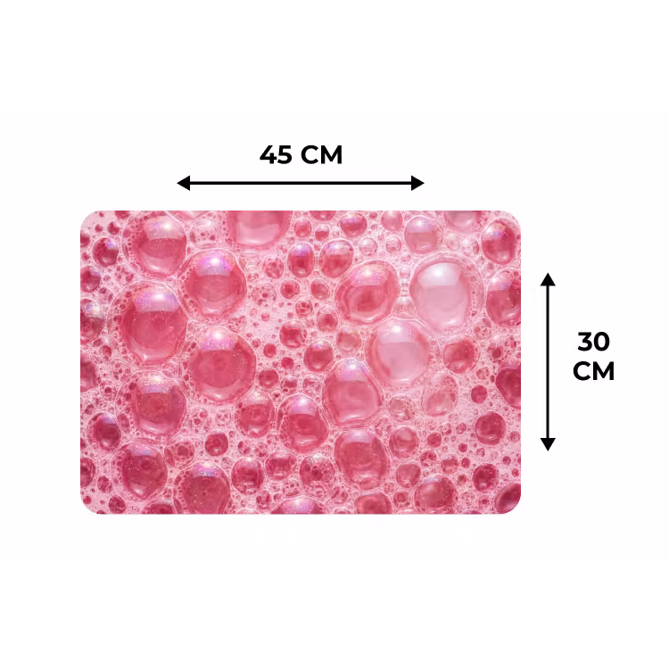 Roze - Schuim - Bubbels Placemat vinyl groot -specs