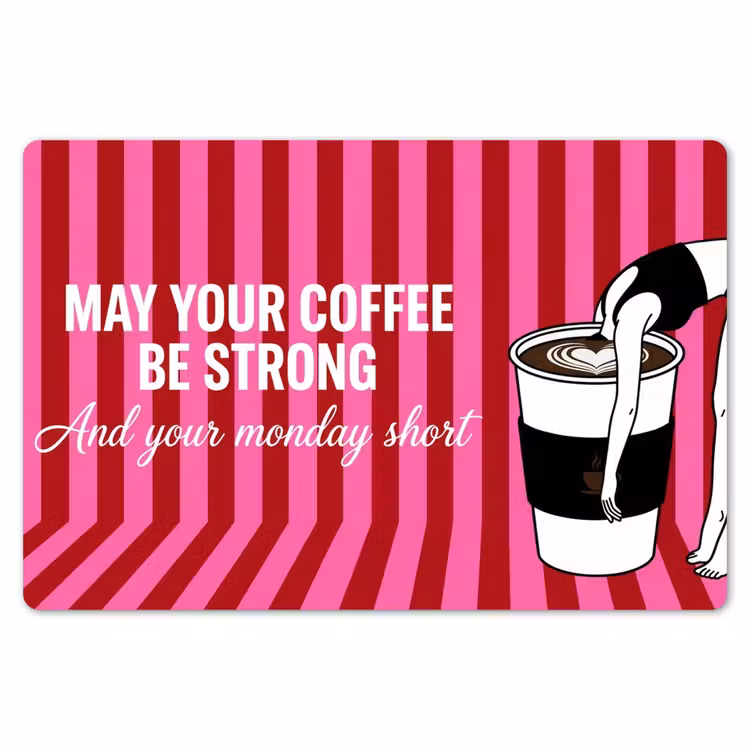 Roze - Strepen - Koffie - Maandag Placemat vinyl groot -zzsfeer1_Kitchenyeah-website