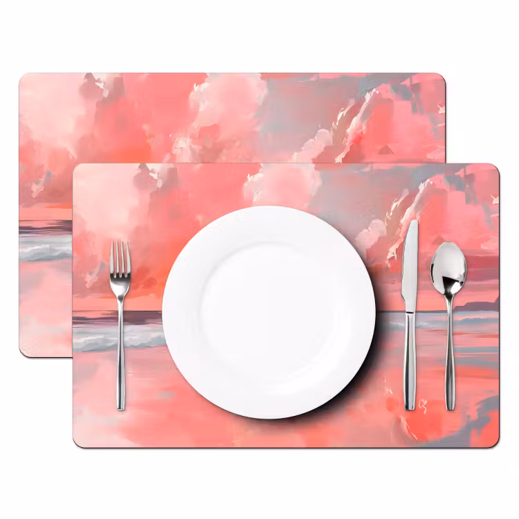 Roze - Surfen - Zee Placemat vinyl groot -zzsfeer2_Kitchenyeah-website