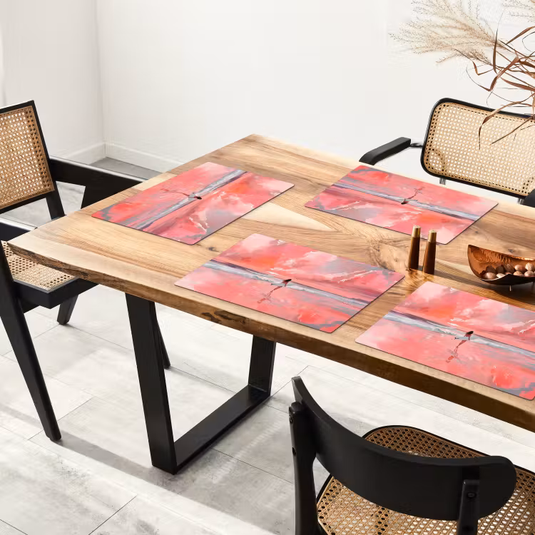 Roze - Surfen - Zee Placemat vinyl groot -zzsfeer4_Kitchenyeah-website