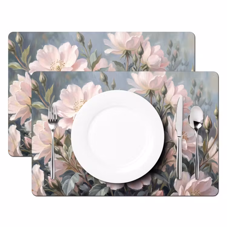 Rozen - Illustratie - Roze Placemat vinyl groot -zzsfeer2_Kitchenyeah-website