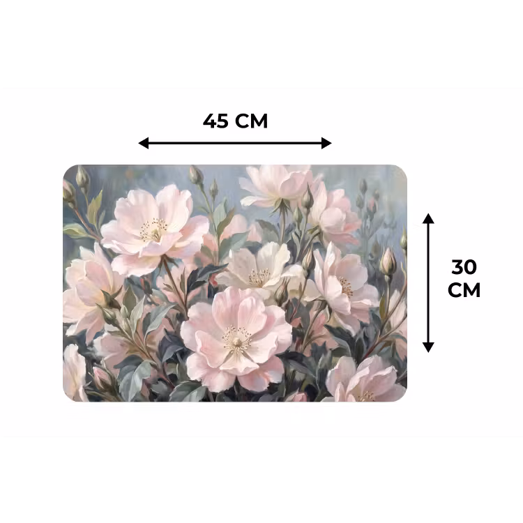 Rozen - Illustratie - Roze Placemat vinyl groot -specs