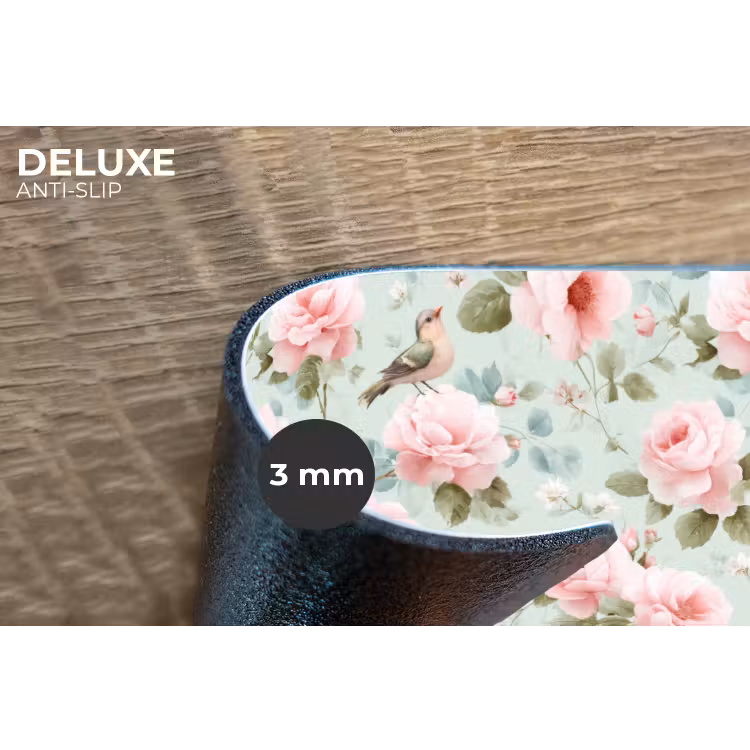 Rozen - Vogels - Pastel - Kleurrijk Placemat vinyl groot 368 -closeup