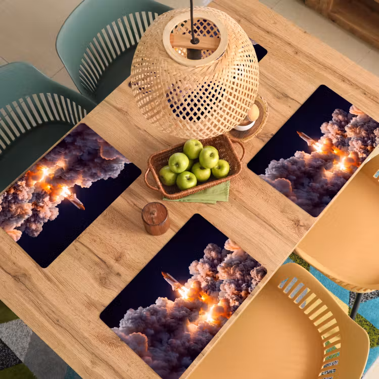 Placemat - 6 stuks - Ruimtevaartuig - Lancering - Sterren - Ruimtevaartuig - Lancering - Sterren Placemat vinyl groot