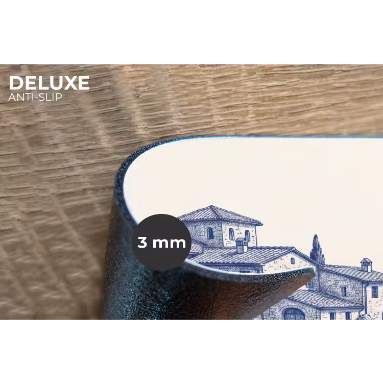 Rustiek - Landgoed - Blauw Placemat vinyl groot -closeup