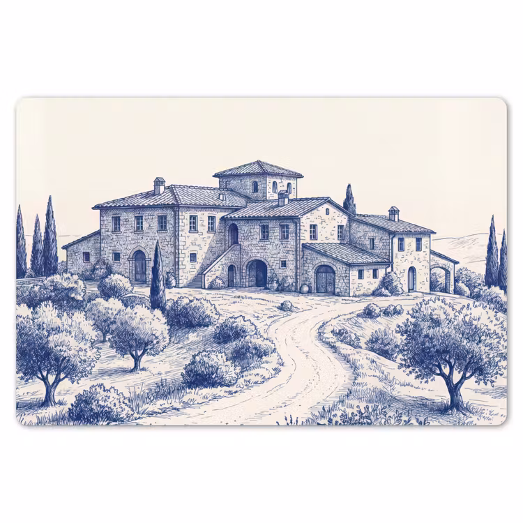 Rustiek - Landgoed - Blauw Placemat vinyl groot -zzsfeer1_Kitchenyeah-website