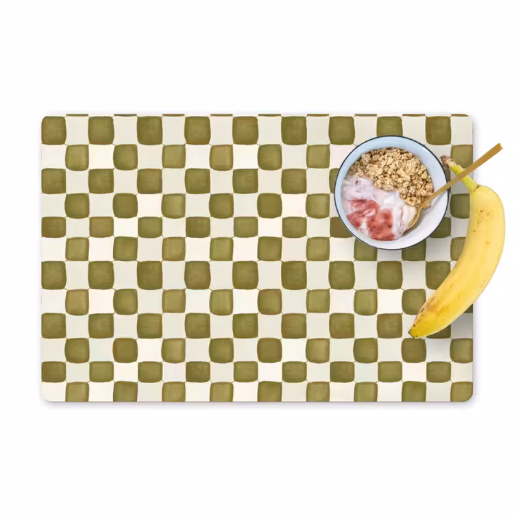 Schaak - Patroon - Groen Placemat vinyl groot 368 -zzzproduct_Kitchenyeah-website