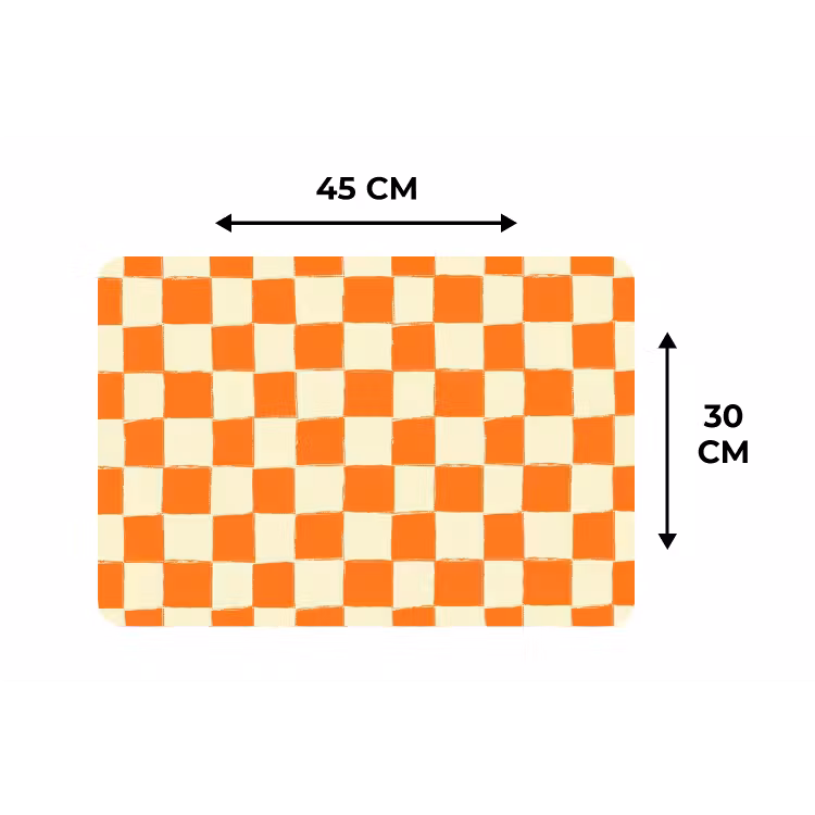 Schaak - Patroon - Oranje Placemat vinyl groot 368 -specs