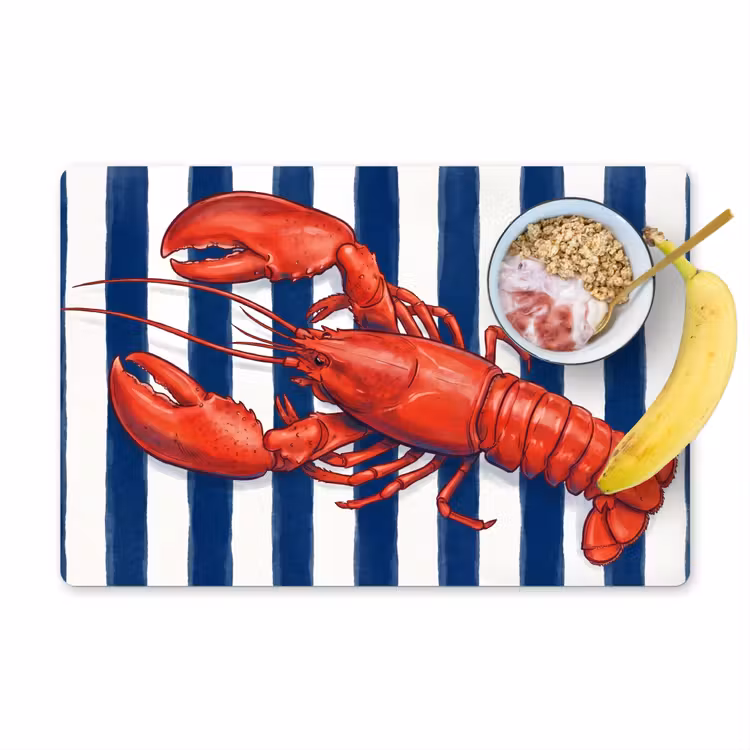 Schaaldier - Kreeft - Marine - Illustratie - Rood Placemat vinyl groot -zzzproduct_Kitchenyeah-website