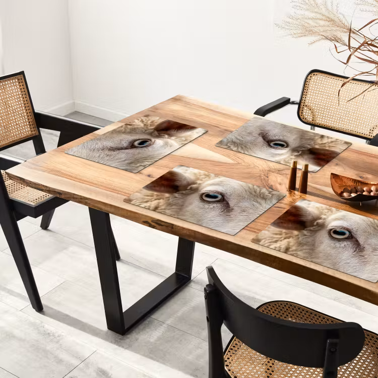 Schaap - Oog - Wit Placemat vinyl groot -zzsfeer4_Kitchenyeah-website
