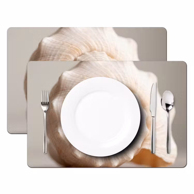 Schelp - Detail - Beige Placemat vinyl groot -zzsfeer2_Kitchenyeah-website