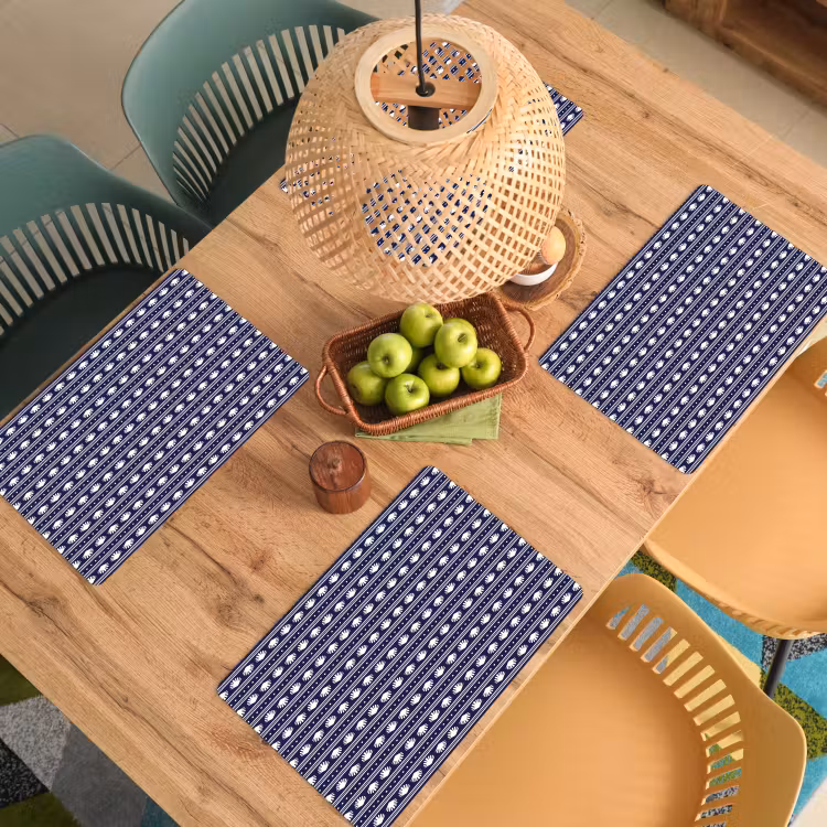 Schelp - Nautisch - Blauw - Wit Placemat vinyl groot 368 -zzsfeer5_Kitchenyeah-website
